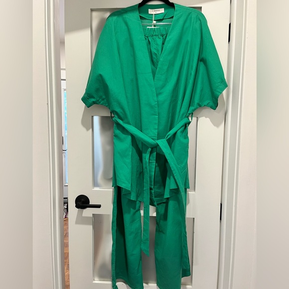 Commense Oversized Linen Tied Two Piece Kimono & Pant set - Picture 13 of 13